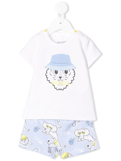 Kenzo Babies' Print Organic Cotton T-shirt & Shorts In White