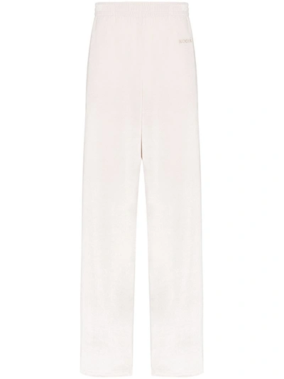Koché Side Stripe Velvet Sweatpants In White