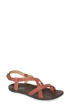 Olukai 'upena' Flat Sandal In Cedar Wood Leather