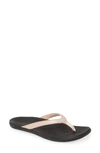 Olukai Ho Opio Flip Flop In Petal Pink Faux Leather