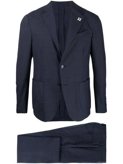Lardini Two-piece Wool Suit In Blue