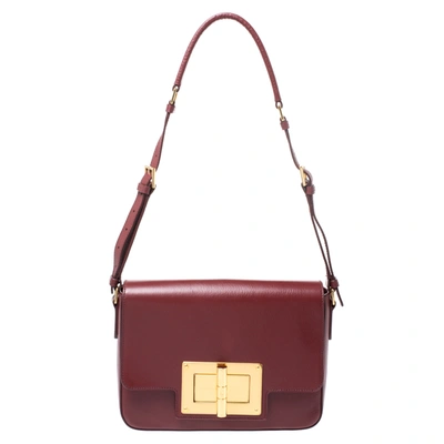 Pre-owned Tom Ford Red Leather Medium Natalia Day Shoulder Bag