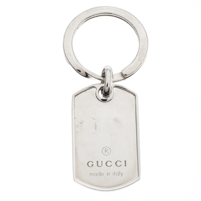 Pre-owned Gucci Silver Dog Tag Key Ring