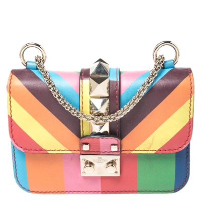 Pre-owned Valentino Garavani Multicolor Leather Mini Glam Lock Shoulder Bag