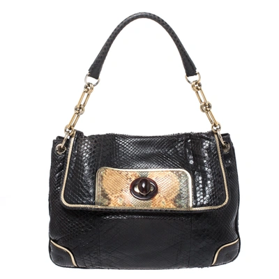 Pre-owned Anya Hindmarch Dark Brown Python Leather Shoulder Bag