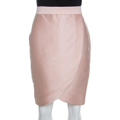 Pre-owned Stella Mccartney Blush Pink Satin Tulip Pencil Skirt M