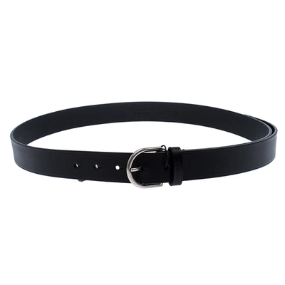 Pre-owned Burberry Black Leather Alex Buckle Belt 100cm