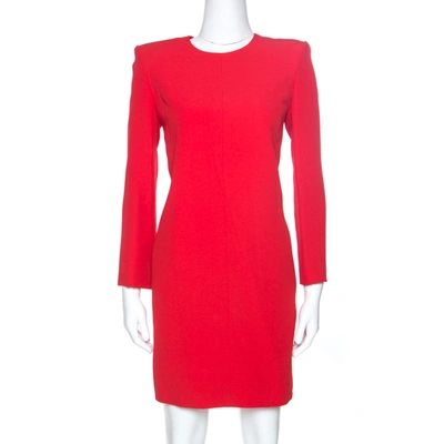 Pre-owned Givenchy Red Crepe Padded Shoulder Shift Dress S