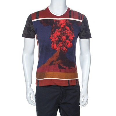 Pre-owned Dolce & Gabbana Multicolor Erupting Volcano Print Cotton T-shirt S