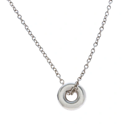 Pre-owned Georg Jensen Silver Circle Pendant Necklace