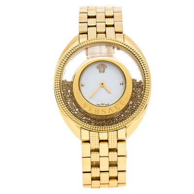 Pre-owned Versace Gold Stainless Steel Destiny Spirit 86q Women's Wristwatch 39 Mm