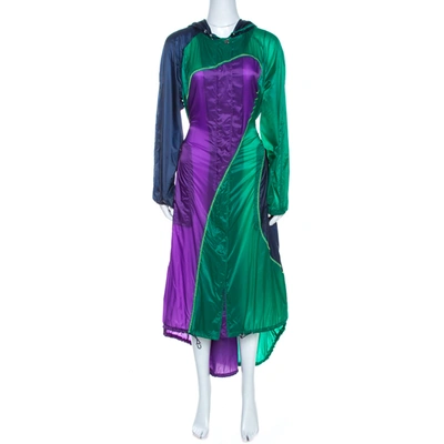 Pre-owned Versace Multicolor Nylon Long Raincoat S