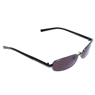 Pre-owned Prada Gunmetal Tone/ Grey Spr 56e Rectangular Sunglasses