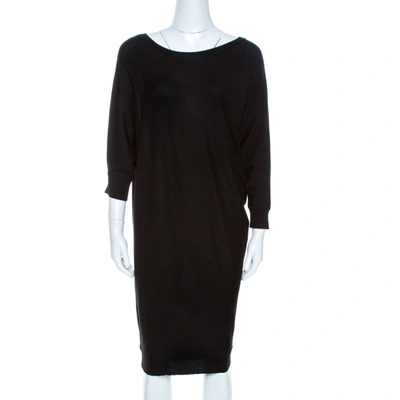Pre-owned Alexander Mcqueen Black Knit Dolman Sleeve Sweater Dress M