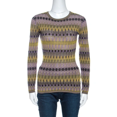 Pre-owned M Missoni Multicolor Knit Long Sleeve Sweater M