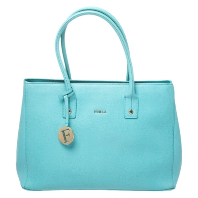 Pre-owned Furla Mint Green Leather Linda Tote