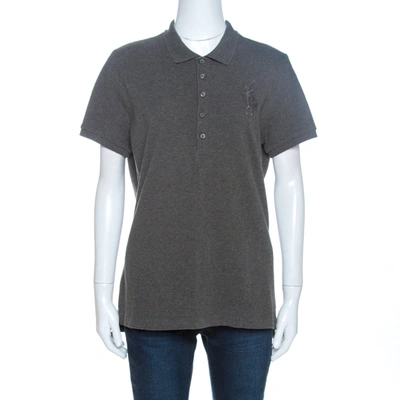 Pre-owned Ralph Lauren Grey Pique Cotton Skinny Polo T-shirt Xl