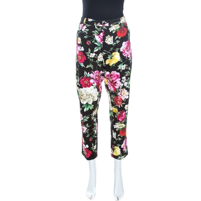 Pre-owned Dolce & Gabbana Multicolor Floral Printed Cotton Tapered Trousers Xl