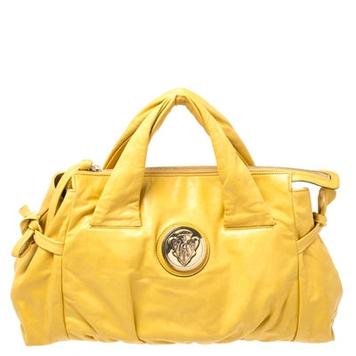 Pre-owned Gucci Mustard Leather Hysteria Tote In Yellow