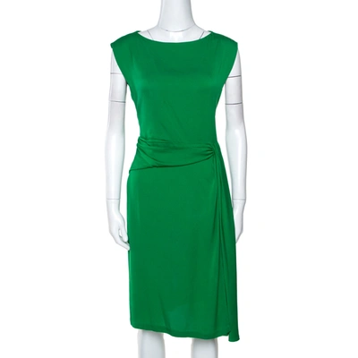 Pre-owned Diane Von Furstenberg Green Stretch Silk Aveline Dress M