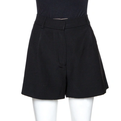 Pre-owned Chloé Chlo&eacute; Black Crepe Iconic Pleated Shorts M