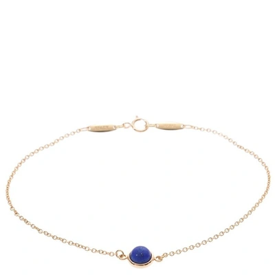 Pre-owned Tiffany & Co 18k Yellow Gold Lapis Lazuli Bracelet