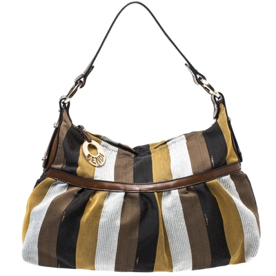 Pre-owned Fendi Multicolor Canvas And Leather Chef Hobo