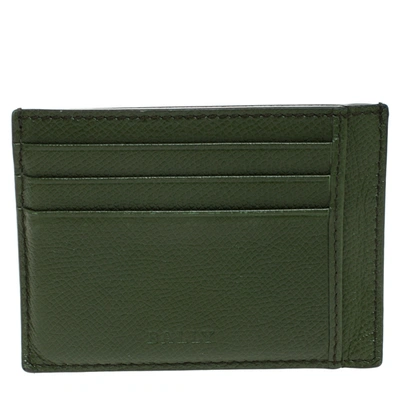 Pre-owned Bally Avocado Green Leather Card Holder
