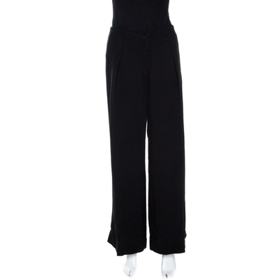 Pre-owned Emporio Armani Black Crepe Palazzo Pants S