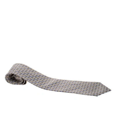 Pre-owned Brioni Multicolor Lattice Foil Print Traditional Silk Tie