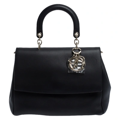 Pre-owned Dior Flap Top Handle Bag In Black