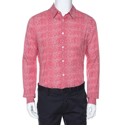 Pre-owned Louis Vuitton Red Printed Cotton Long Sleeve Shirt M