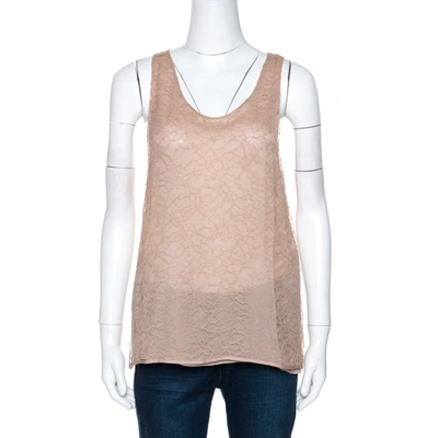 Pre-owned Chloé Beige Lace Sleeveless Top M