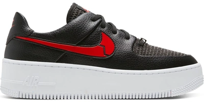 Pre-owned Nike Air Force 1 Sage Low Valentine's Day (2020) (women's) In Black/metallic Silver-university Red