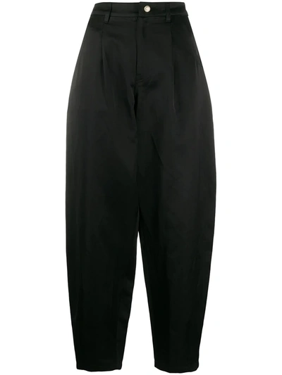 Amen High-waisted Tapered Trousers In Black