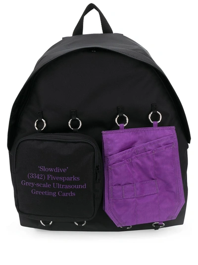 Raf Simons X Eastpak Padded Doubl'r Purple Quote Backpack In Multicolor