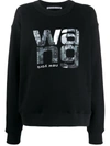 Alexander Wang Heavy Terry Graphic Sweatshirt In Black