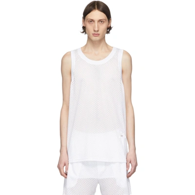 Rick Owens White Champion Edition Tank Top In 11 Milk