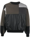 Gr-uniforma Short Patchwork Sweatshirt In Black