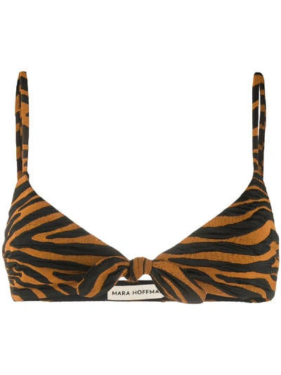 Mara Hoffman Tiger Stripe Bikini Top In Brown