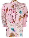 Stella Mccartney Graphic Print Rounded Shoulders Blouse In Pink