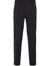 Prada Stretch Technical Twill Trousers In Blue