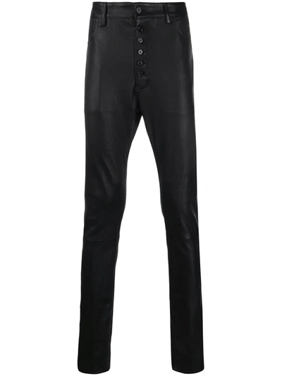 Ann Demeulemeester Skinny Leather Trousers In Black