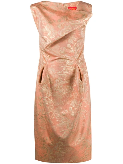 Pre-owned Vivienne Westwood Jacquard Draped Dress In Pink