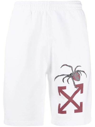 Off-white Shorts Mit "arachno Arrow"-print In White