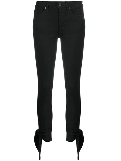 Dondup Tie-cuff Skinny Jeans In Black