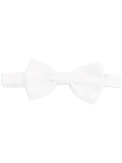 Tagliatore Grosgrain Bow Tie In White
