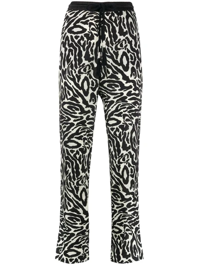 Pinko Mogia Zebra Print Jogger Pants In Black,white
