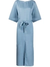 Filippa K Ella Belted Waist Dress In Blue