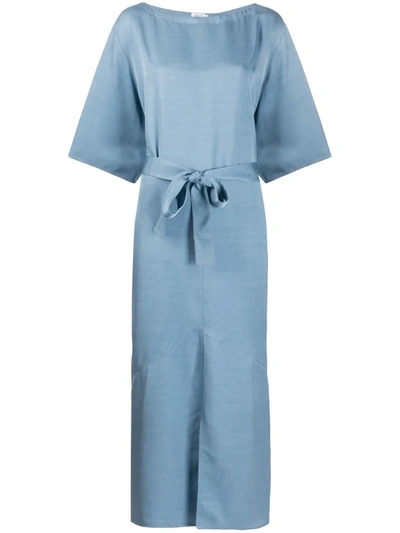 Filippa K Ella Belted Waist Dress In Blue | ModeSens